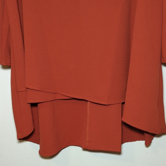 Jade by Jane Rust V-Neck High-Low Tunic 3/4 Sleeve Women's Size 3XL - Picture 4 of 5